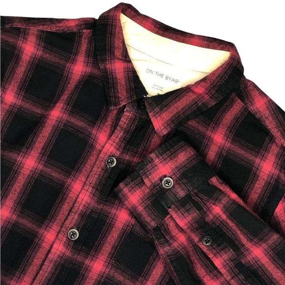 On The Byas Plaid Flannel Long Sleeve Shirt - Picture 1 of 7